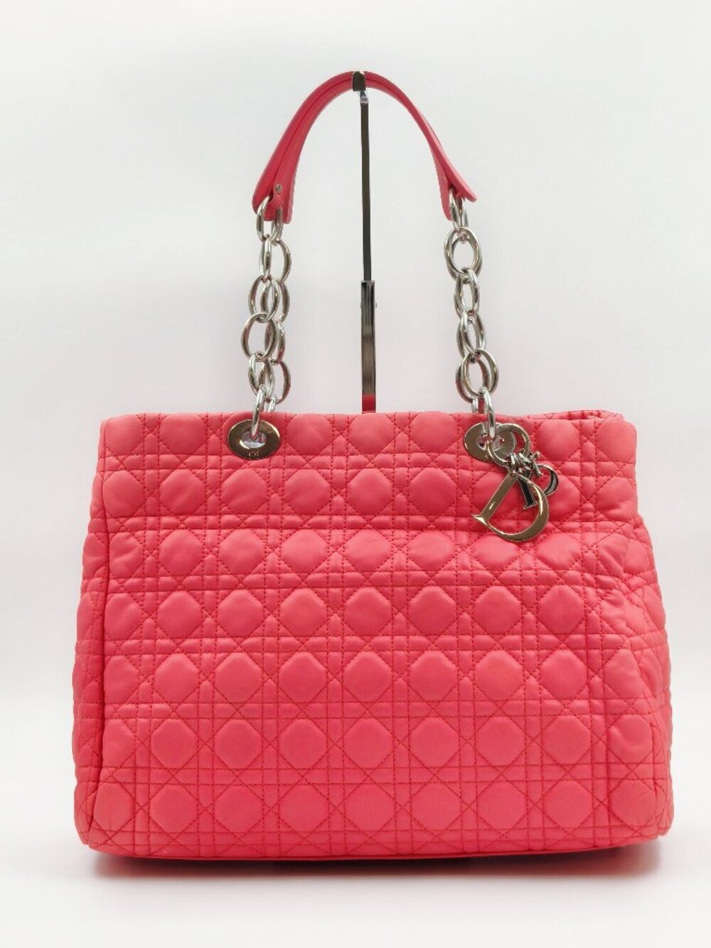 Christian Dior Lady Dior Large Pink Cannage Lambskin Tote Handbag
